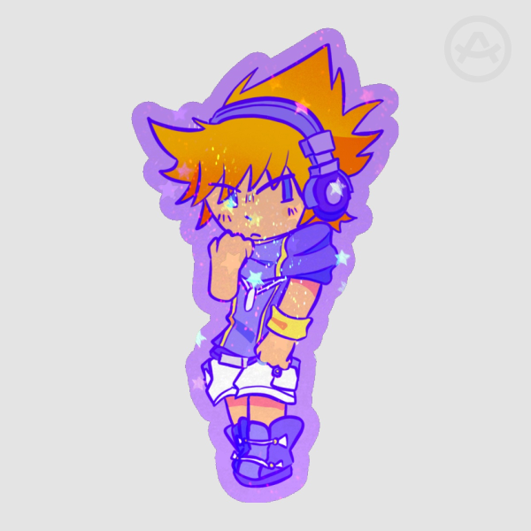 Neku Sakuraba - Matching Colored Edge Holographic Sticker