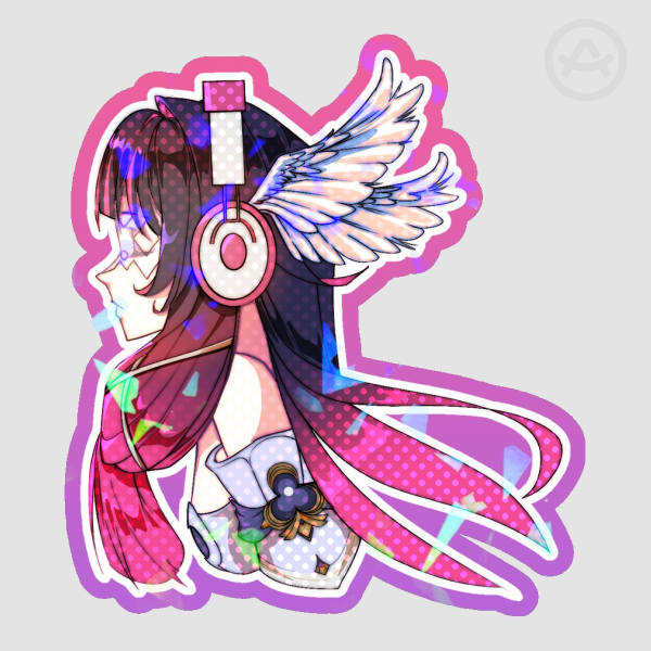 Headphones Series: Columbina Colored Edge Die Cut Sticker