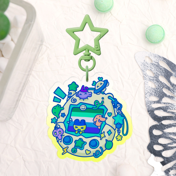 [Pride] Tamagotchi Gay Keychain