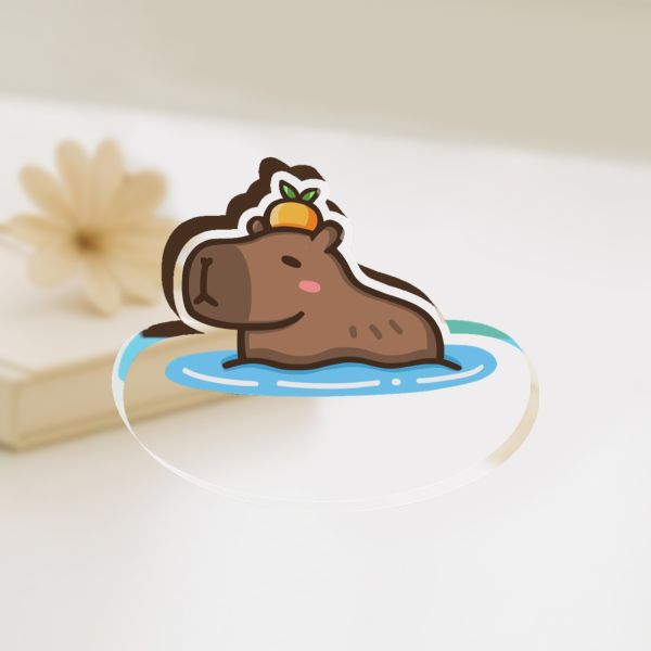 Chill swimming capybara - rocking shake acrylic