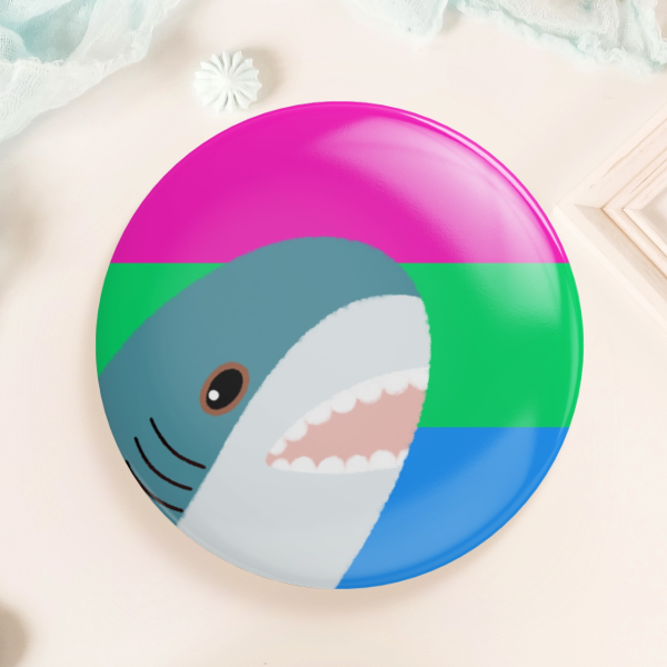 Blahaj Polysexual flag | Pride pin