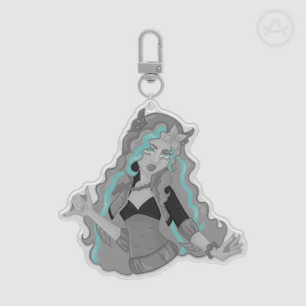 Lagoona BW 8cm Epoxy Acrylic Keychain