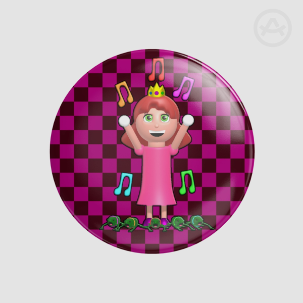Princess Angelica Round Badge (Button Pin)