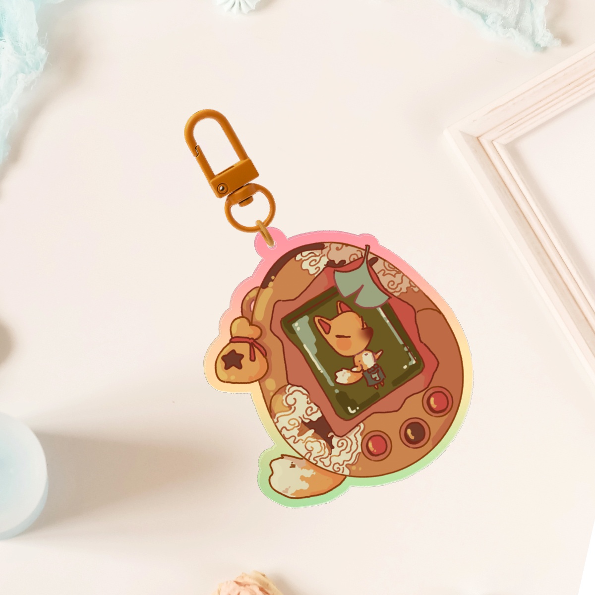 Red Fox tama Keychains