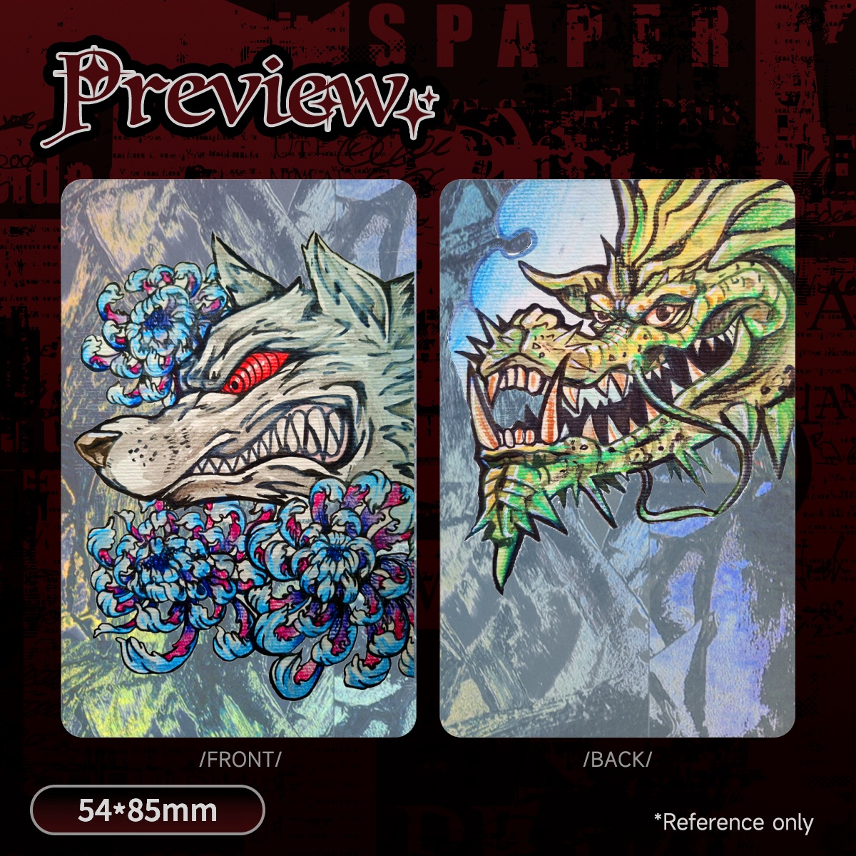 Cracked Ice Holographic Photocards Japanese style art