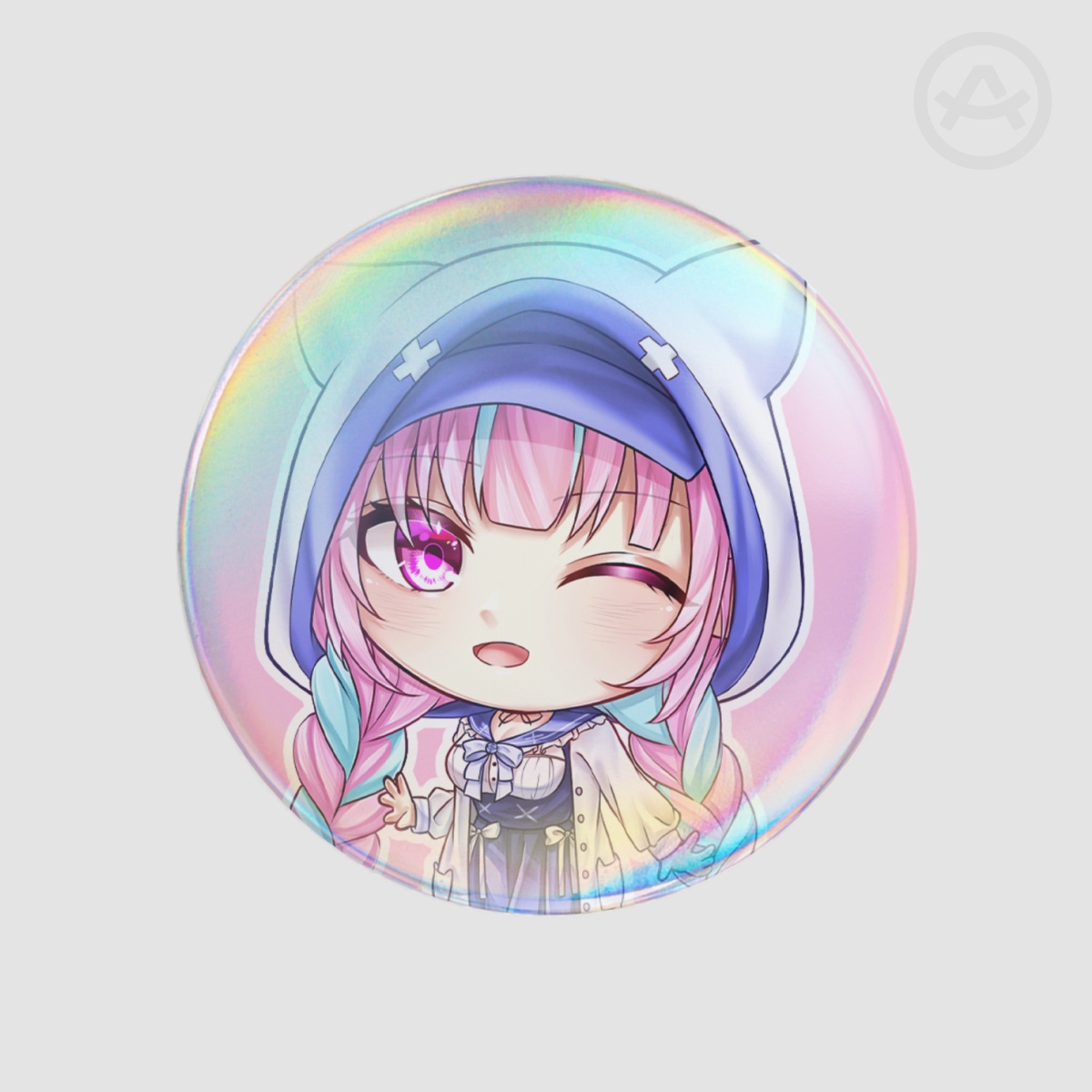 HOLOLIVE STARTEND - Minato Aqua | 58mm Round Badge Button Pin