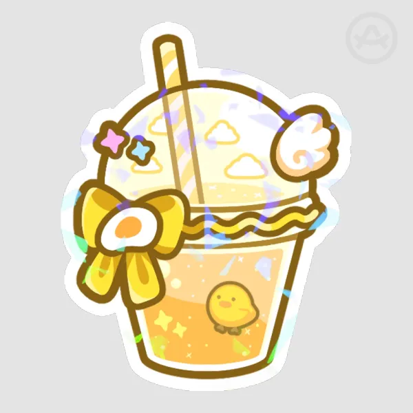 Cute Drinks Sticker ✦ Gold