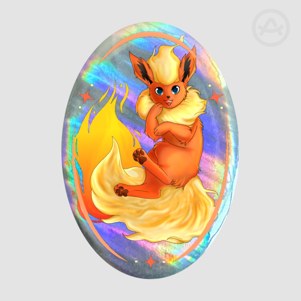 Flareon Oval Holographic Pin