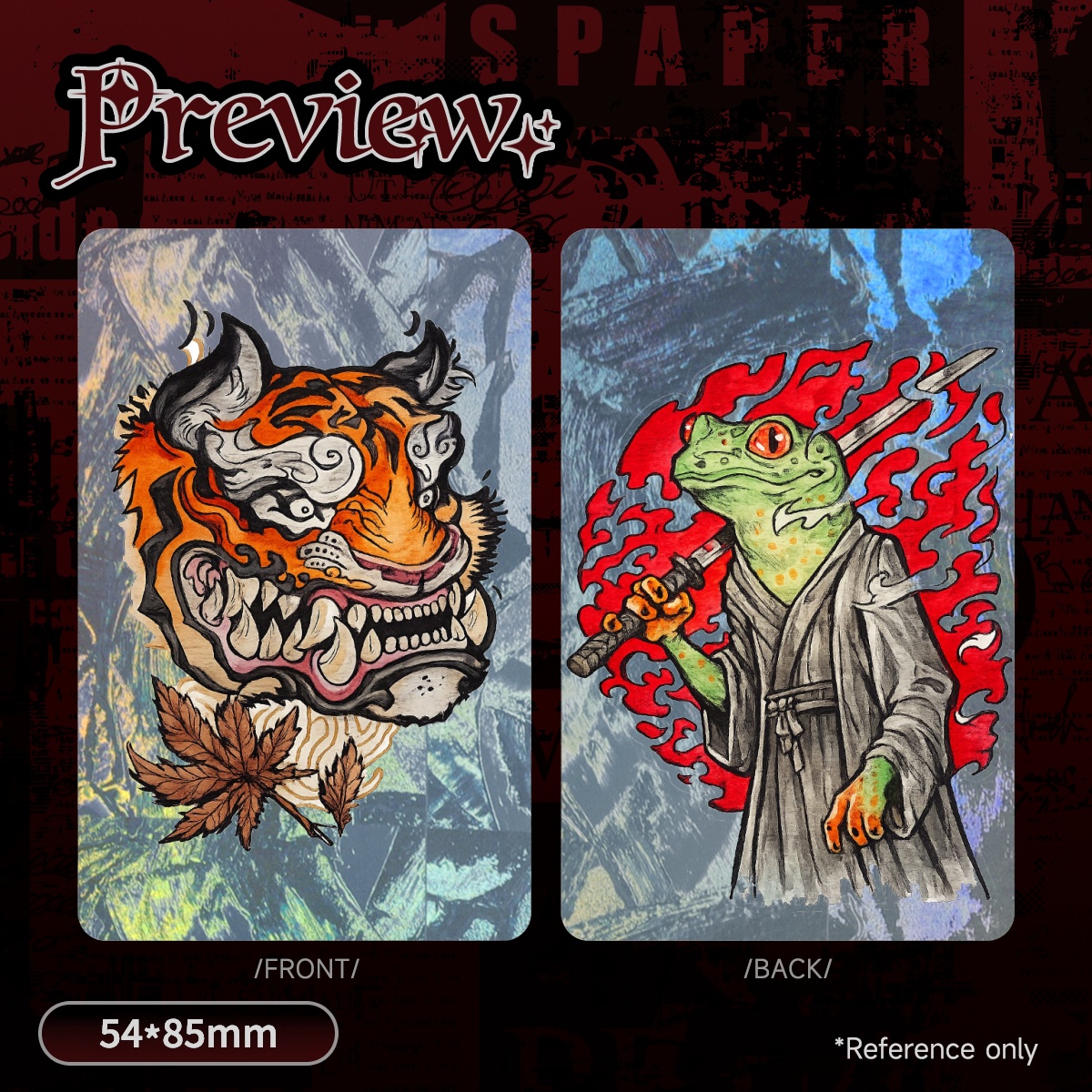 Cracked Ice Holographic Photocards Japanese style art