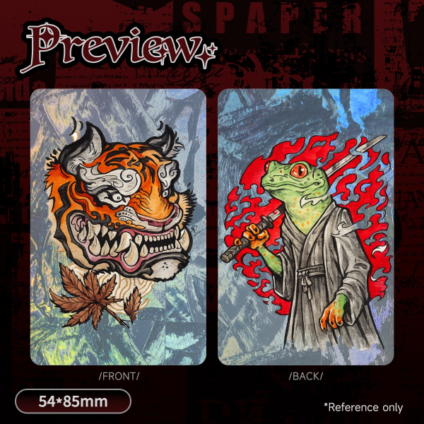 Cracked Ice Holographic Photocards Japanese style art