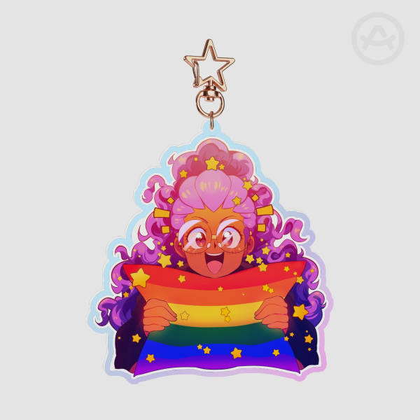 Happy Pride!! Rainbow Acrylic Keychain