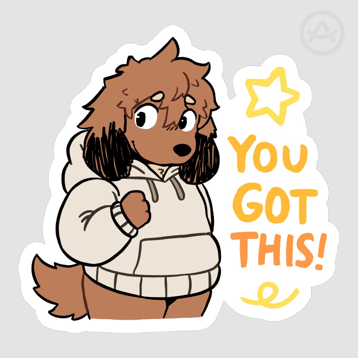 Noy You Got This! 🐶🩲 - 3" Die Cut Stickers