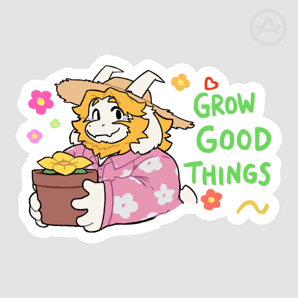 Asgore Good Things 🌻 - 3" Die Cut Stickers
