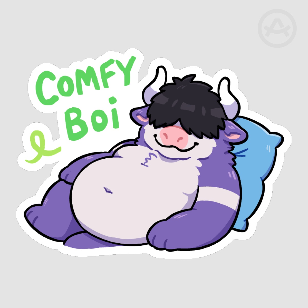 Beefy Comfy 🐄 - 7" Die Cut Stickers