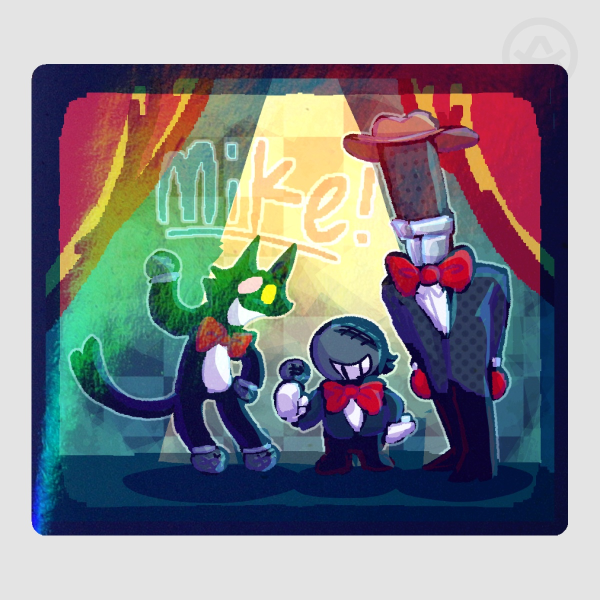 [DELTARUNE] Three Mikes Square Rainbow-Holo Die-Cut Sticker