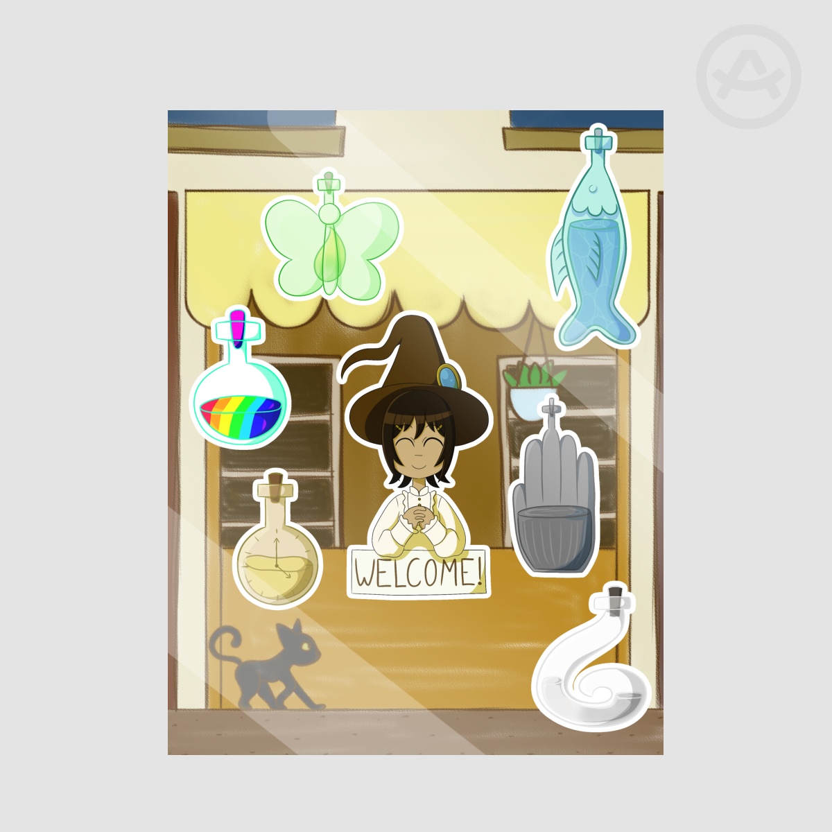 Witch and her Potions Series 4 Coated Paper Stickers Sheet
