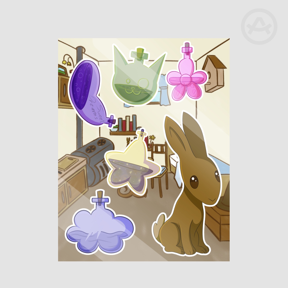 Witch and her Potions Series 3 Coated Paper Stickers Sheet