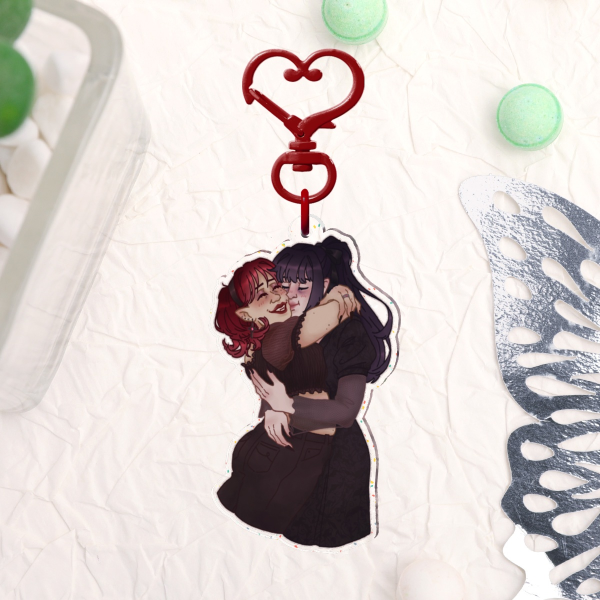 Wren & Lydia Smooch ~ Glitter Keychain