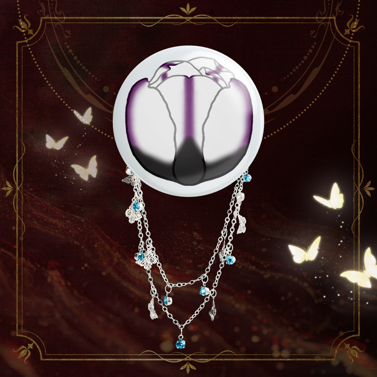 Pride Flower Demisexual Badge With Chains