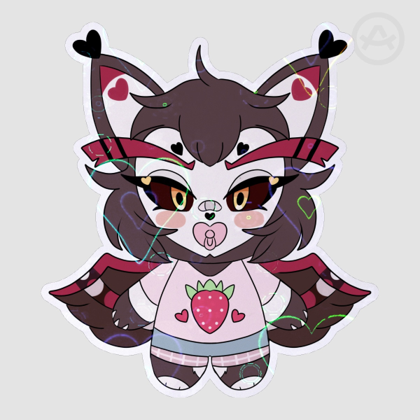 Husk hazbin Hotel Baby holo heart sticker