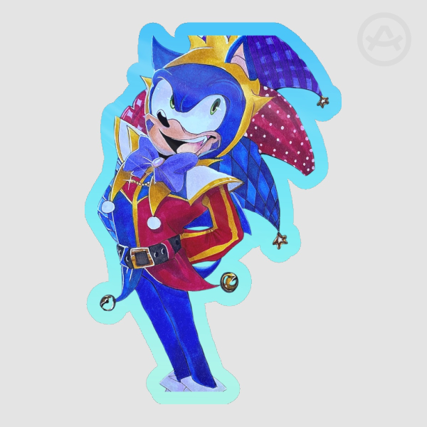 Jester Sonic Colored Edge Die Cut Sticker