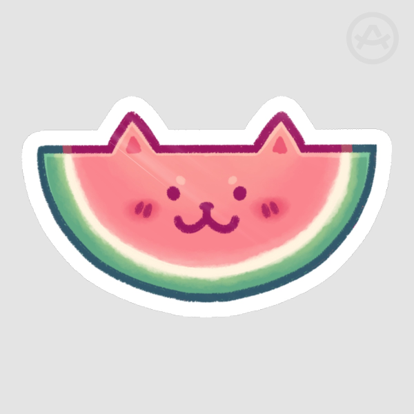 Watermeowlon Glossy Die Cut Sticker