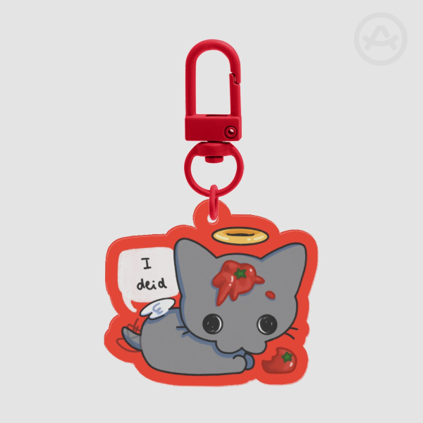 tomato cat - keychain