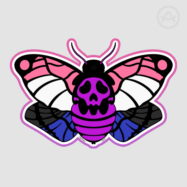 Genderfluid Death Head Hawk Moth Sticker