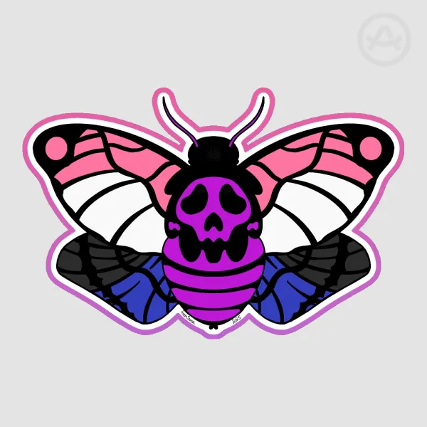 Genderfluid Death Head Hawk Moth Sticker
