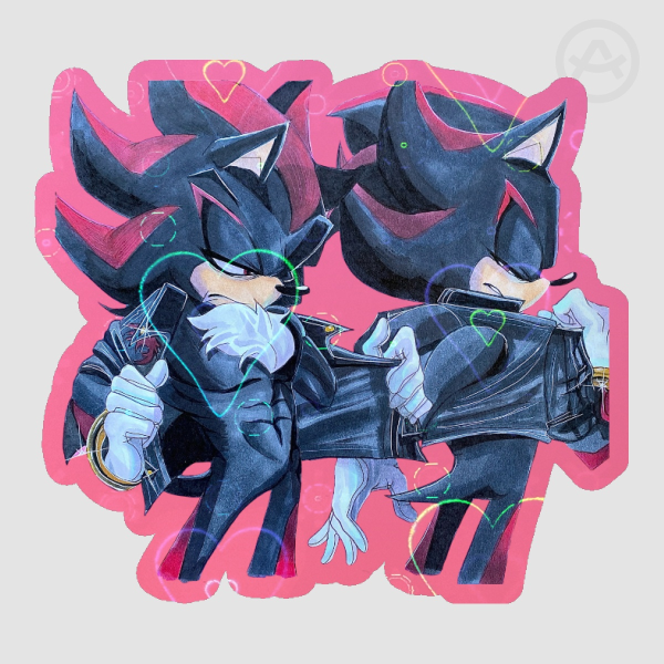 Shadow The Hedgehog Colored Edge Die Cut Sticker