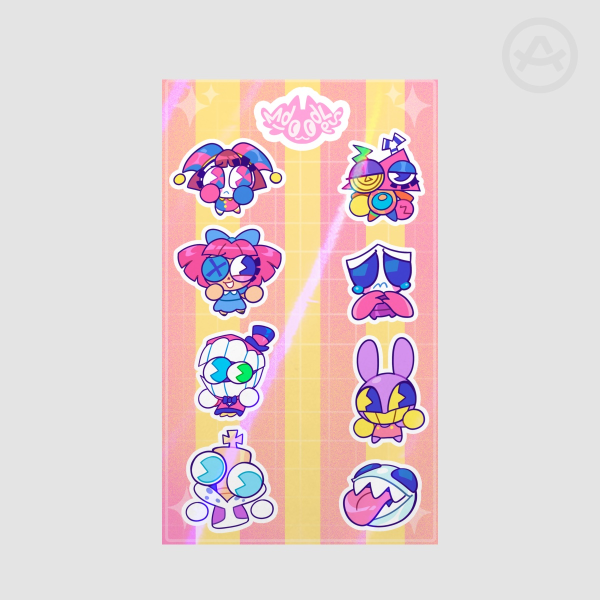 Digital circus Stickers Sheet