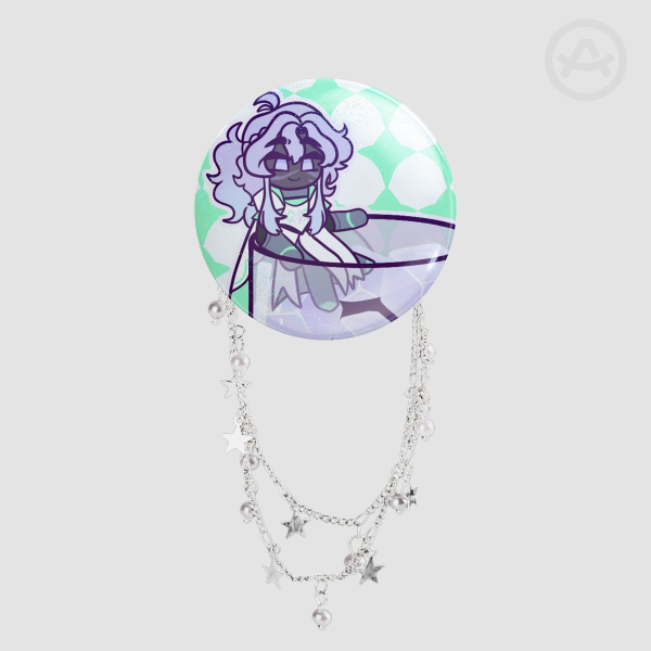 Violet Sea Salt Mocktail Badge With Chains