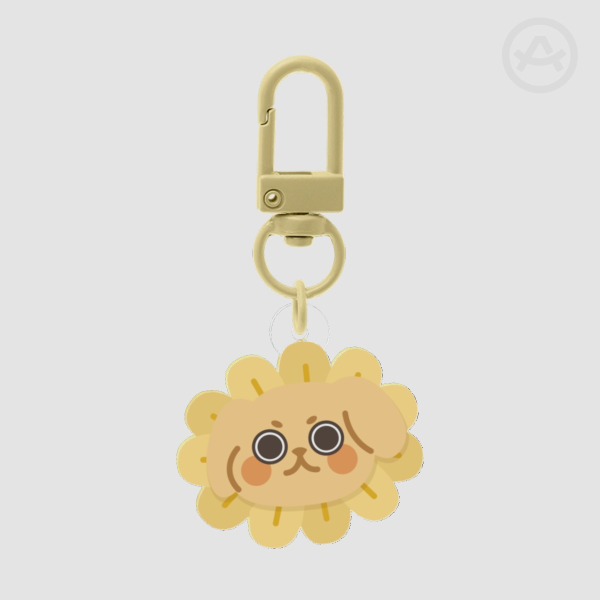 Sunflower Puppy Acrylic Keychains