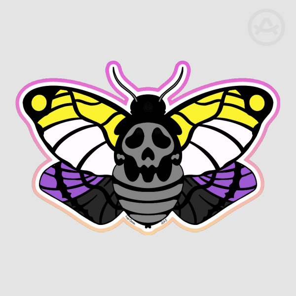 Nonbinary Death Head Hawk Moth Sticker