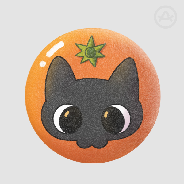 tangerine cat - plush badge