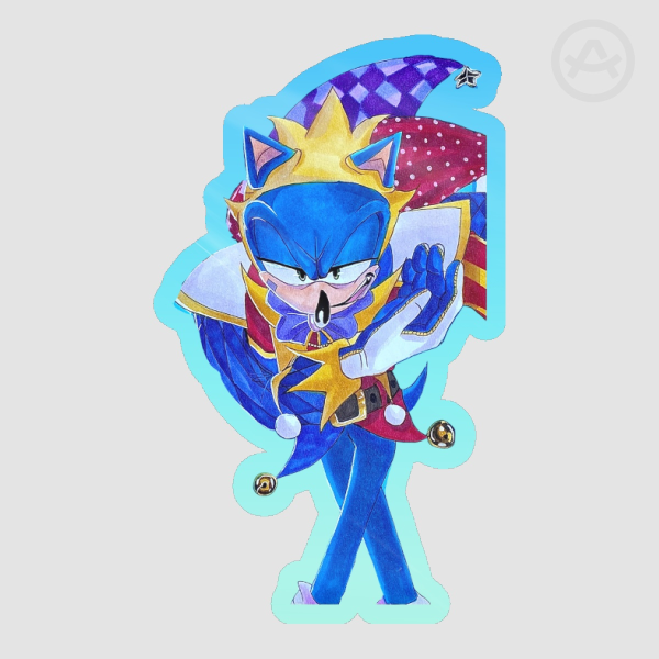 Jester Sonic Colored Edge Die Cut Sticker
