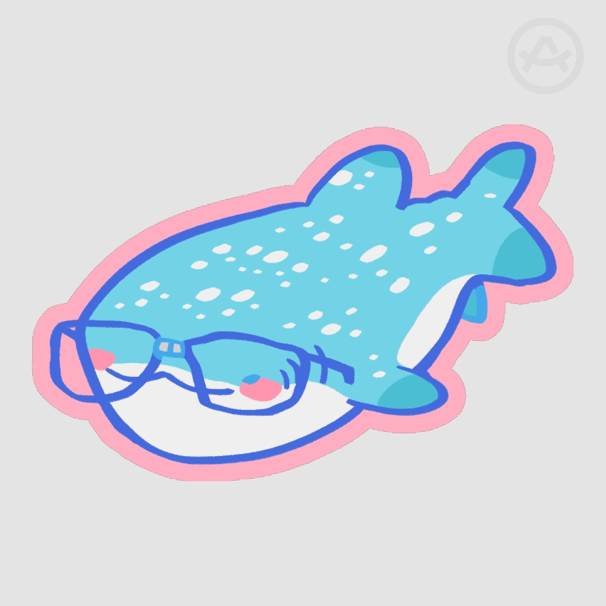 Nerd Whale Shark Sticker
