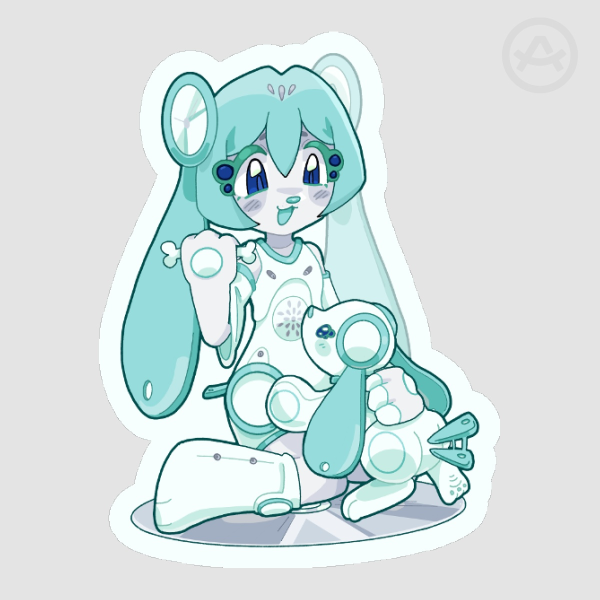 Hatsune Miku X Wappy Dog Sticker