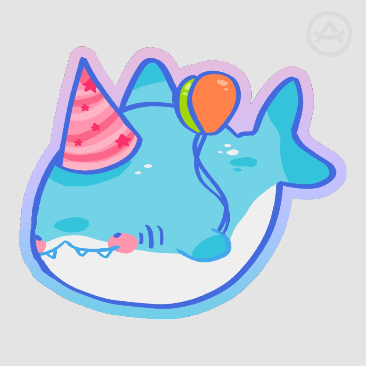 Birthday Shark Sticker