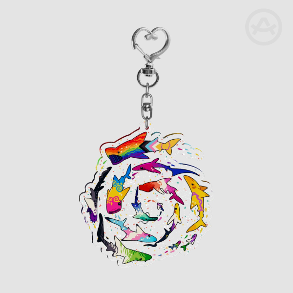 Lgbt pride shark Keychain