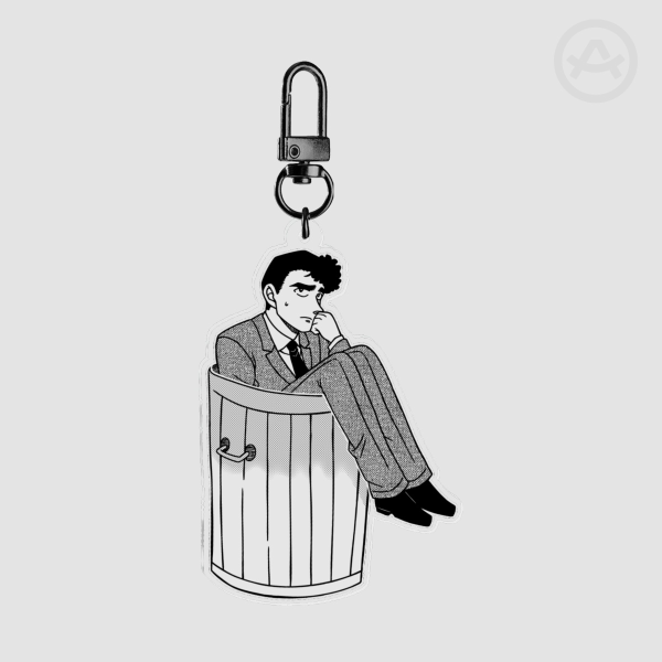 Shiratori in a Trash Can Acrylic Keychain