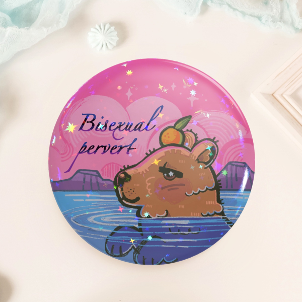 Bisexual Pervert Round Badges (Button Pins)