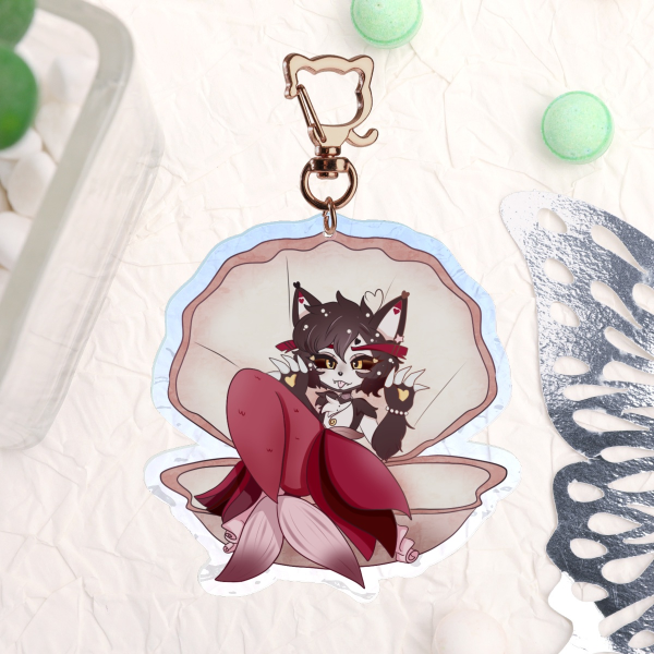 Merman Husk seashell Hazbin Hotel ripple keychain