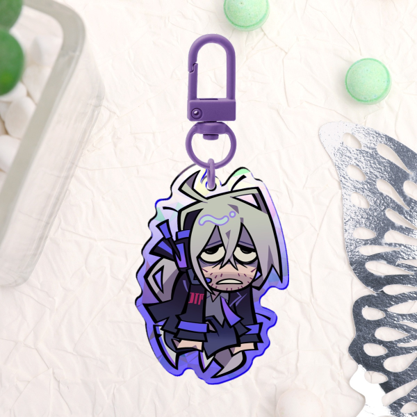 Old man Hank - Shattered Glass Holo Keychain