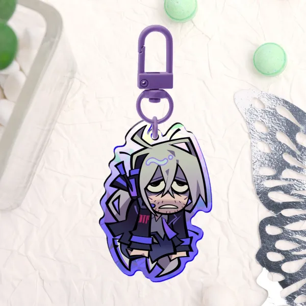 Old man Hank - Shattered Glass Holo Keychain