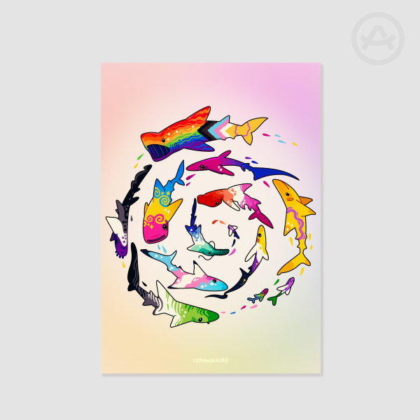 Lgbt pride sharks Print