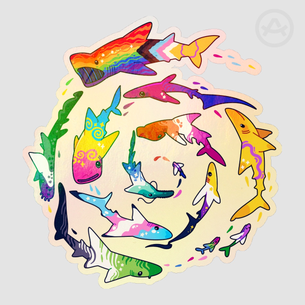 Lgbt pride sharks Sticker
