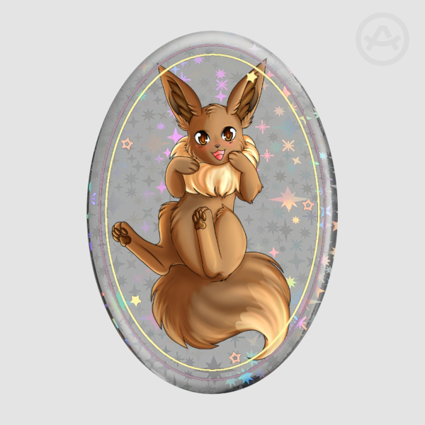 Eevee Oval Holographic Pin