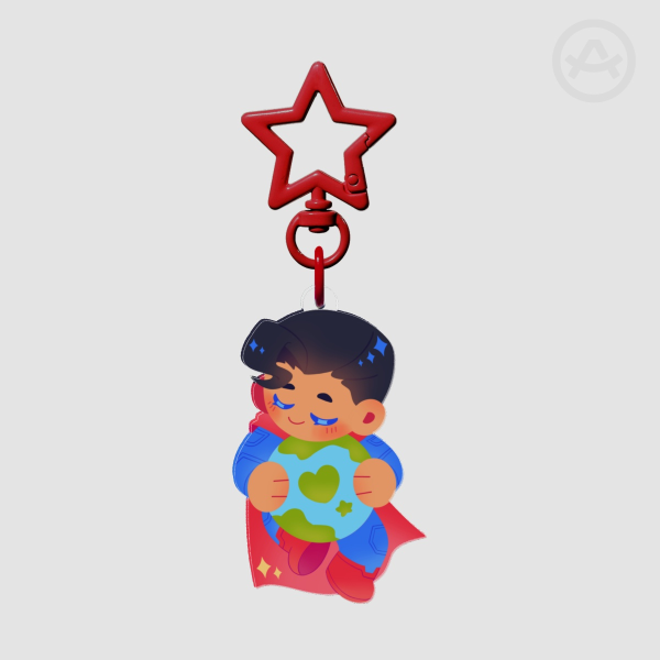 Superman & Earth Keychain