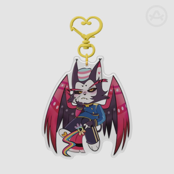 Trans Pansexual Husk: Hazbin Pride Keychain